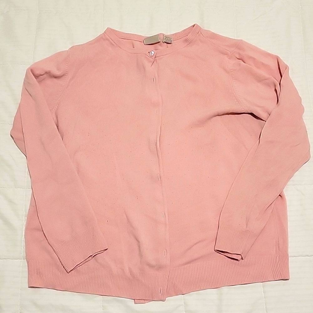 Pink button down cardigan